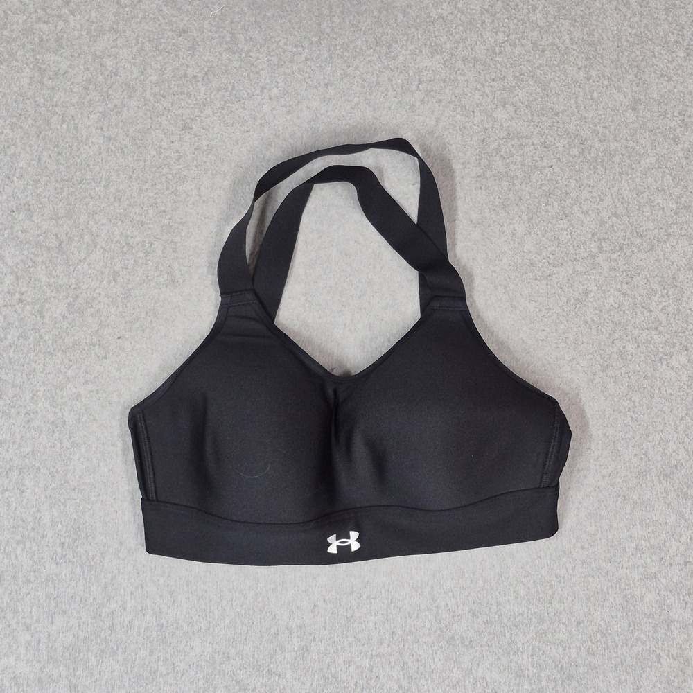 Under Armour Women Sports Bra Small Black Fitted Wireless Racerback